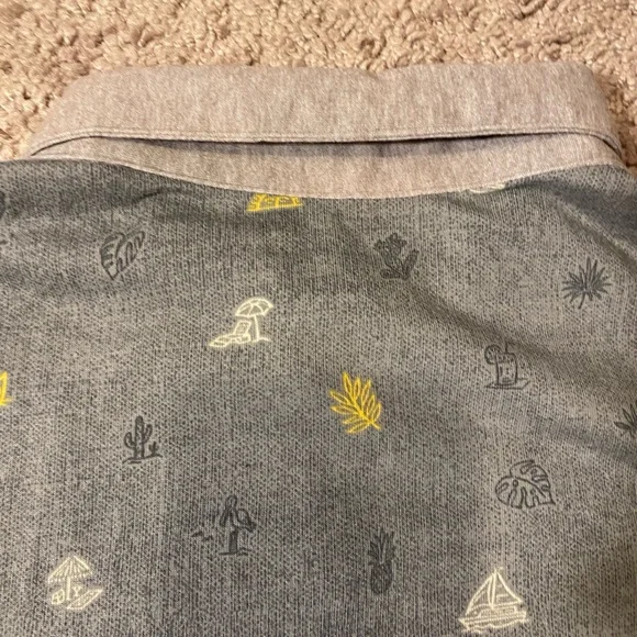 RARE Columbia Omni Wick Polo Beach Scene Adult Mens Size Large Gray Unique Shirt - Picture 9 of 10